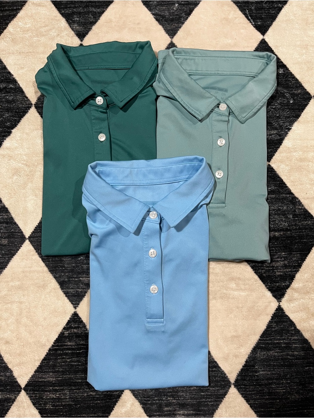 Women’s Polo Trio - Dark Green, Teal Green & Light Blue